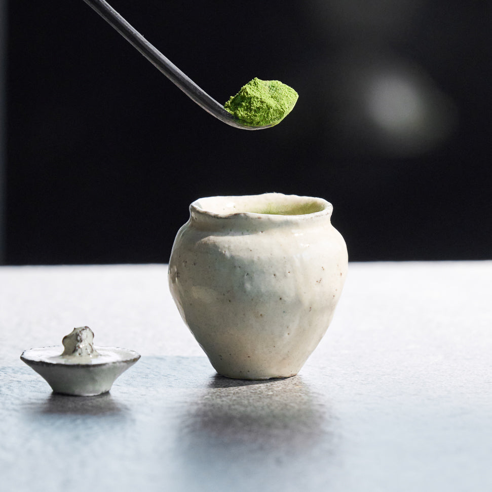 Dark persimmon wood matcha tea scoop 