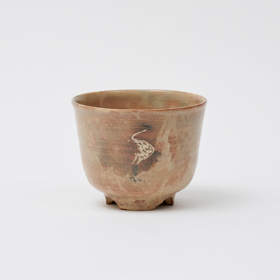 Crane tea bowl
